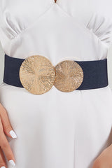Fashionable Elastic Double Circle Decorative Wide Belt