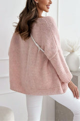 Solid Color Loose V-neck Casual Knitted Sweater