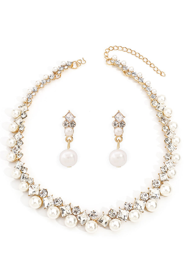 Elegant Baroque Pearl Necklace and Earring Set