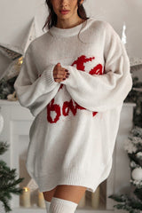 Santa Baby Loose-fitting Long-sleeved Mid-length Knit Sweater