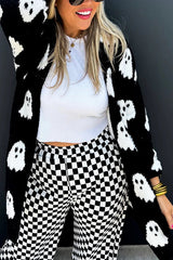 Halloween Ghost Pattern Casual Long Knit Sweater