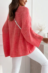 Solid Color Loose V-neck Casual Knitted Sweater