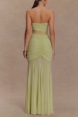 Fashion Lace Splicing Sexy Sleeveless Off-shoulder Slim Maxi Dress