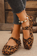 Fashionable Buckled Suede Round Toe Casual Shoes