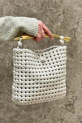 Fashionable and Versatile Woven Metal Handle Bag