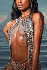 Punk Sexy Sequined Tassel Body Chain