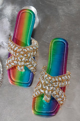 Fashion Rhinestone Wear outside Flat Sandals