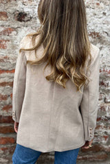 Solid Color Lapel Long Sleeve Loose Casual Blazer