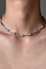 Fashionable Time Dial Metal Necklace