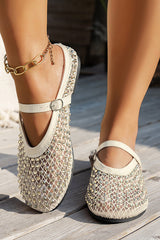 Fashionable Rhinestone Elegant French Buckle Sandals