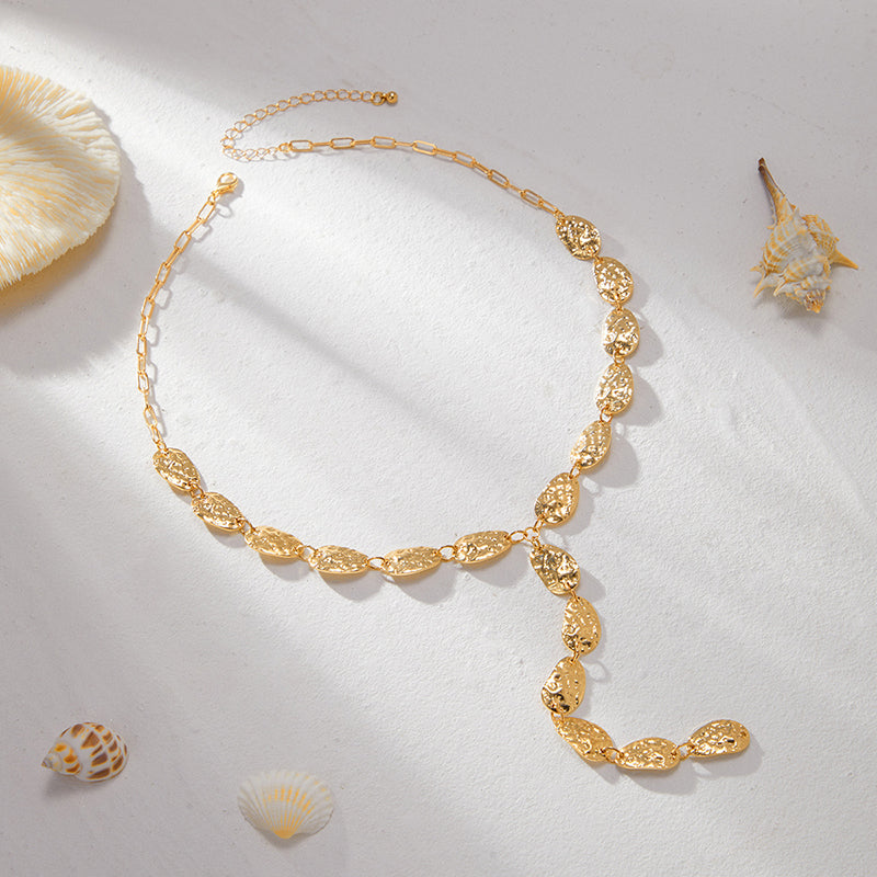 Fashion Irregular Baroque Style Teardrop-shaped Pendant Necklace