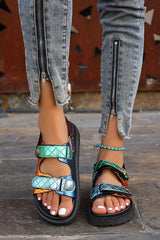 Fashionable Colorful Prism-shaped Thick-soled Beach Sandals