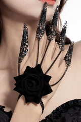Halloween Dark Blood-stained Pearl Beaded Rose Necklace