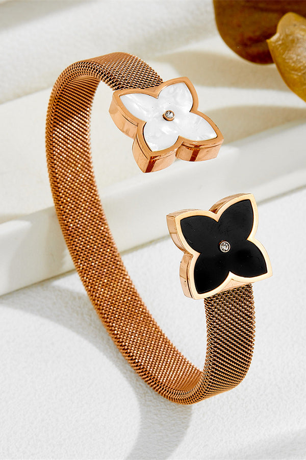 Fashionable Four-leaf Flower Metal Bracelet