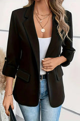 Solid Color Casual Long Sleeve Lapel Blazer