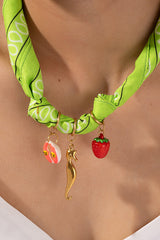 Dopamine Color Silk Scarf Fun Small Item Necklace