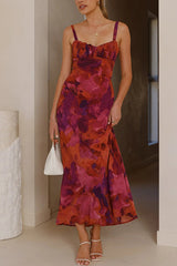 Fashion Tie-dye Backless Suspender Holiday Maxi Dress