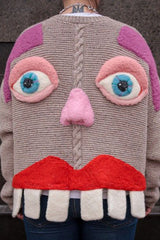 Fashion Funny Face Loose Long Sleeve Knitted Sweater