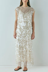 Like Gelato Sheer Large Sequin Short Sleeve Cover-up Maxi Dress