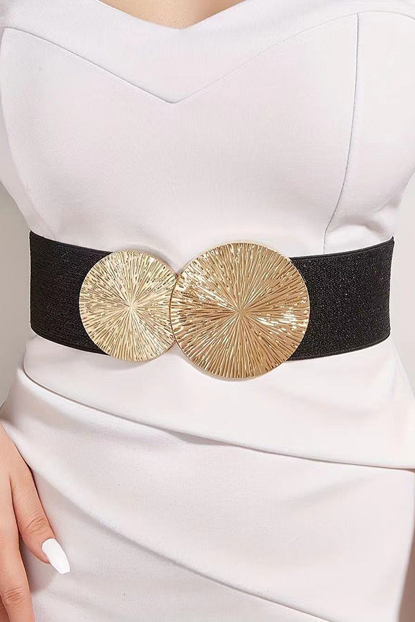 Fashionable Elastic Double Circle Decorative Wide Belt