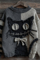 Halloween Print Loose Round Neck Long Sleeve Casual Sweatshirt