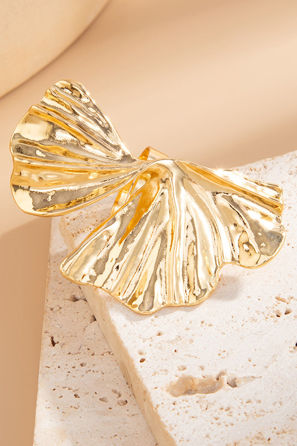 Fashion Irregular Ginkgo Leaf Shape Alloy Ring