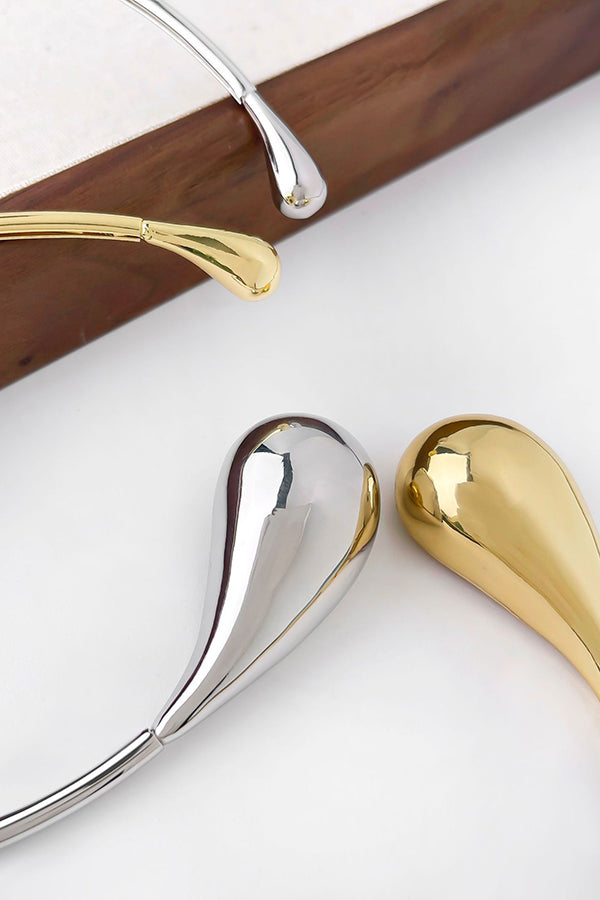 Simple and Exaggerated Water Drop Opening Necklace