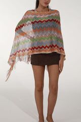 Fashionable Colorful Knitted Sunscreen Beach Shawl