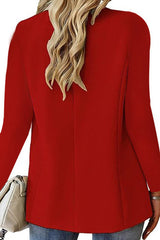 Solid Color Long-sleeved Lapel Loose-fitting Single-button Blazer