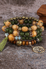 Bohemian Multi-layered Wood Beaded Bracelet