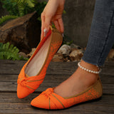 Fashionable Bow Colorblock Casual Flats