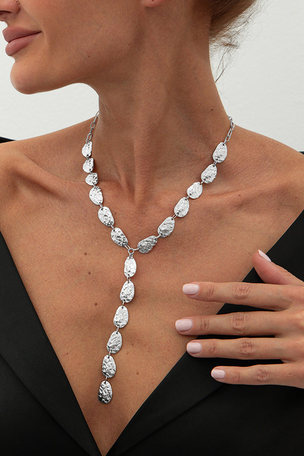 Fashion Irregular Baroque Style Teardrop-shaped Pendant Necklace