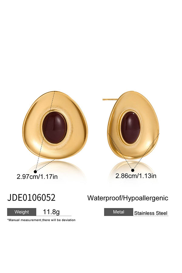 Stylish and Luxurious Titanium Steel Resin Earrings