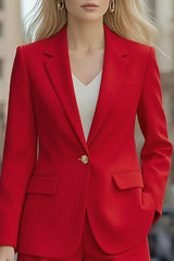Solid Color Long-sleeved Lapel Loose-fitting Single-button Blazer