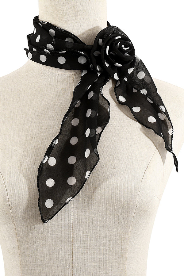 Fashionable and Versatile Leopard Print Polka Dot Rose Scarf