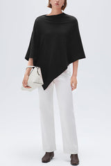 Women Cashmere Knit Shrug Bolero Side Button Detail Lightweight Shawl  Poncho