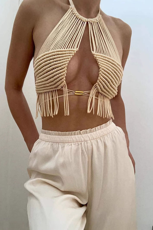 Bohemian Holiday Style Braided Fringe Vest