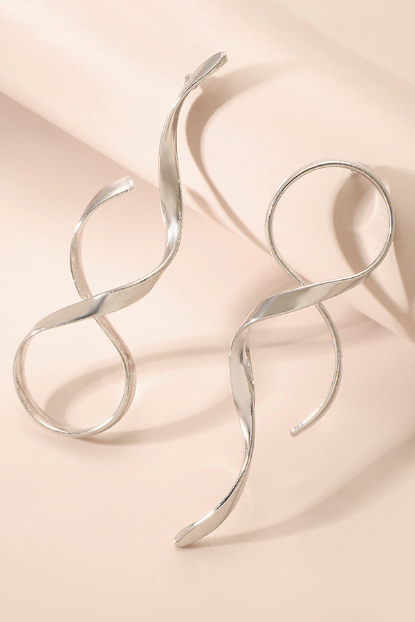 Simple Geometric Wrap Asymmetrical Earrings