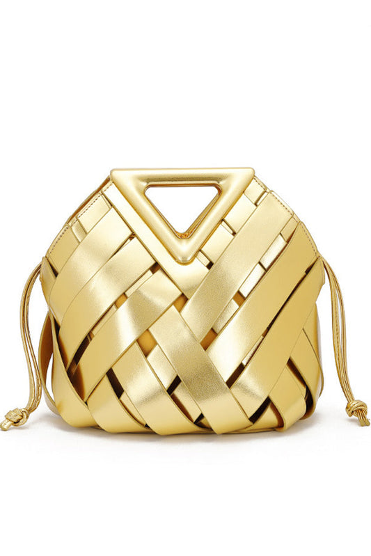 Fashion Triangle Woven Large-capacity Handbag