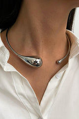 Simple and Exaggerated Water Drop Opening Necklace