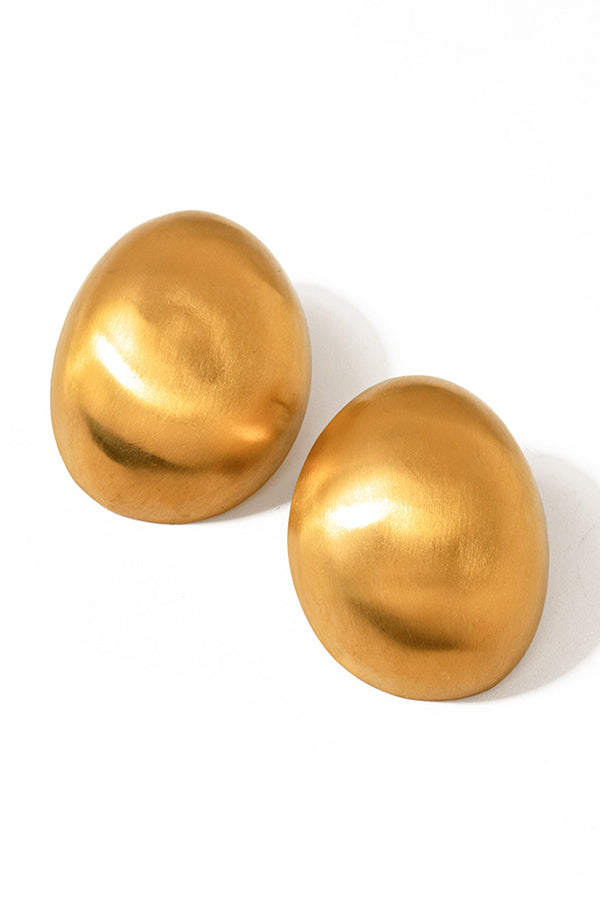 Fashion Frosted Oval Simple Earrings