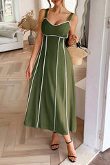 Resort Style Halter Backless Casual Midi Dress