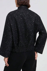 Fashion Sequin Long Sleeve Casual Pocket Loose Jacket
