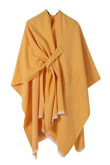 Solid Color Loose Casual Knitted Shawl Cape