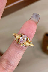 Fashionable Sparkling Pink Diamond Ring