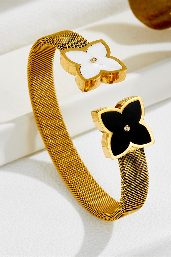 Fashionable Four-leaf Flower Metal Bracelet