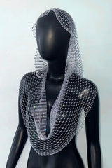 Fashion Fishnet Rhinestone Hooded Vest