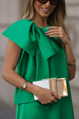 Ever Yours Satin Oversized Bow Detail Sleeveless Loose Maxi Dress