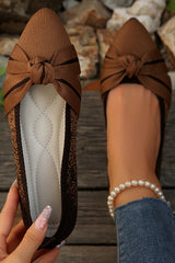 Fashionable Bow Colorblock Casual Flats