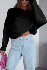 Solid Color Long-sleeved Round Neck Loose Knitted Sweater